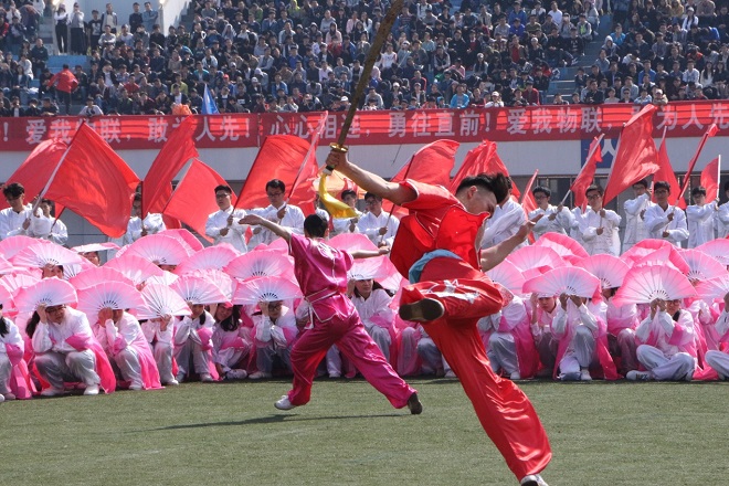 学生团体武术表演